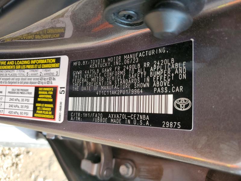 Aukcja sprzedaży 2023 Toyota Camry, vin: 4T1C11AK2PU179964, numer aukcji: 55652156