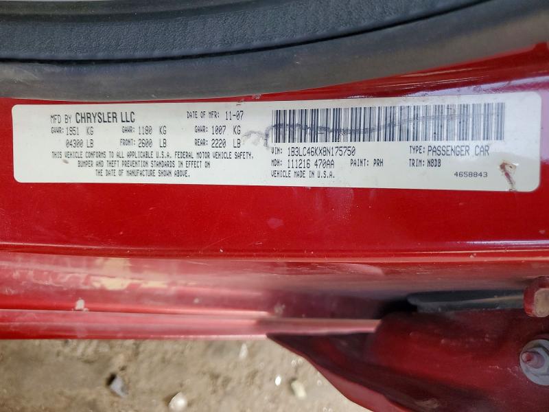 57877036 :رقم المزاد ، 1B3LC46KX8N175750 vin ، 2008 Dodge Avenger مزاد بيع