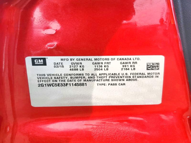 58525786 :رقم المزاد ، 2G1WC5E33F1145881 vin ، 2015 Chevrolet Impala Limited مزاد بيع