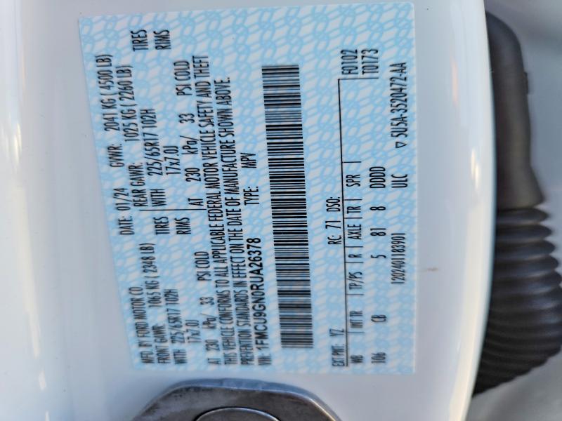 Aukcja sprzedaży 2024 Ford Escape, vin: 1FMCU9GN0RUA26378, numer aukcji: 55777786