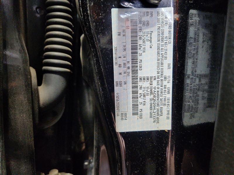 2017 Ford Focus მანქანა იყიდება აუქციონზე, vin: 1FADP3N20HL213376, აუქციონის ნომერი: 57486886