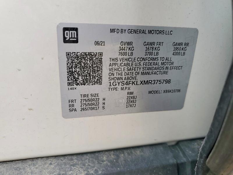 Aukcja sprzedaży 2021 Cadillac Escalade, vin: 1GYS4FKLXMR375798, numer aukcji: 58724536