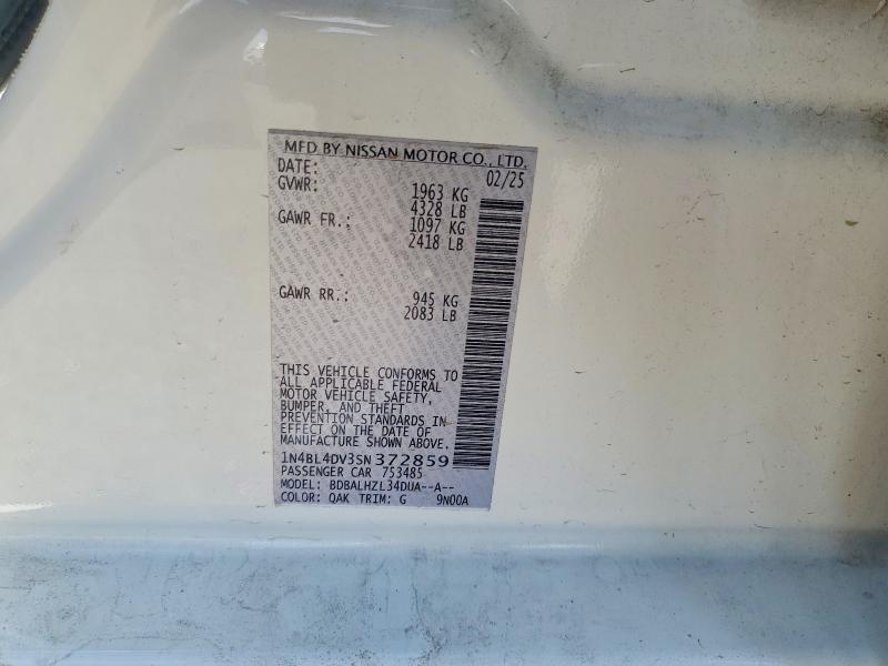 Продажа на аукционе авто 2025 Nissan Altima, vin: 1N4BL4DV3SN372859, номер лота: 56471196