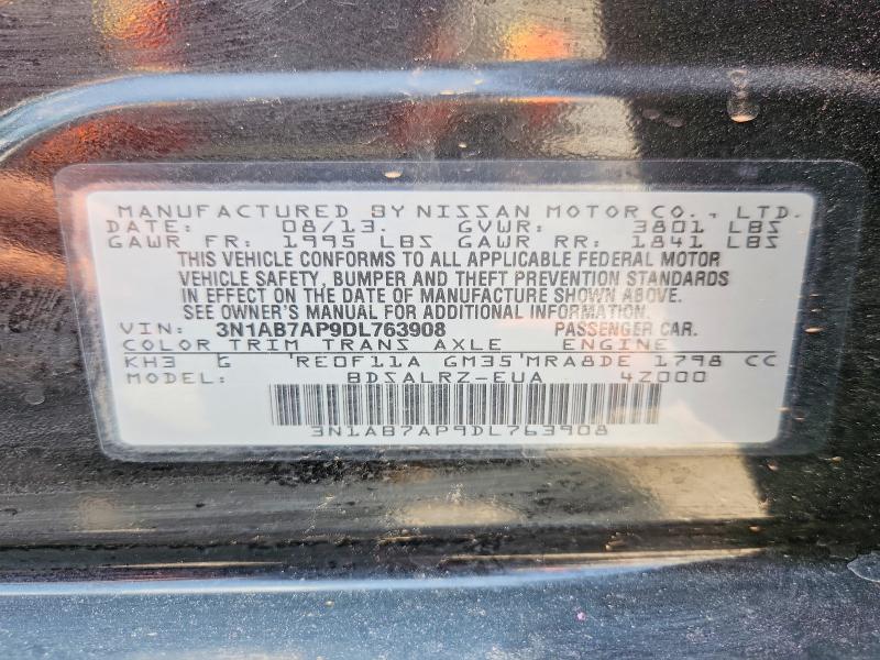 58697336 :رقم المزاد ، 3N1AB7AP9DL763908 vin ، 2013 Nissan Sentra مزاد بيع