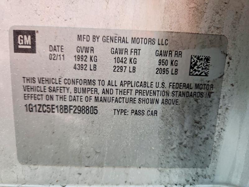 Продажа на аукционе авто 2011 Chevrolet Malibu, vin: 1G1ZC5E18BF298805, номер лота: 55531526