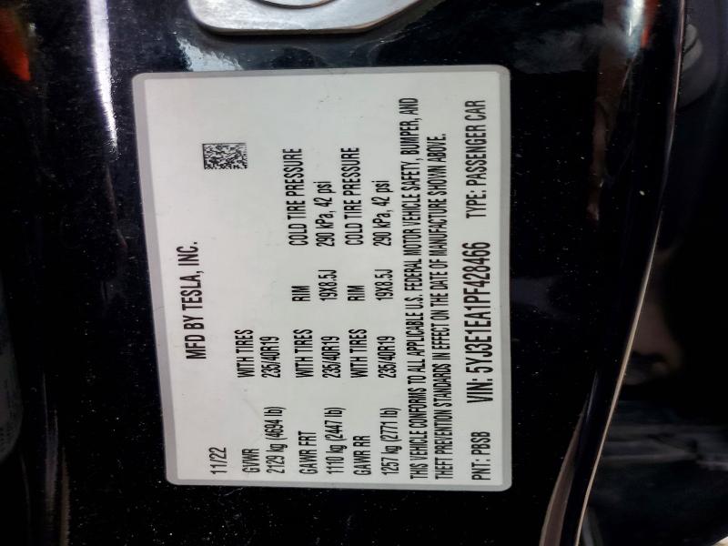 57918586 :رقم المزاد ، 5YJ3E1EA1PF428466 vin ، 2023 Tesla Model 3 مزاد بيع