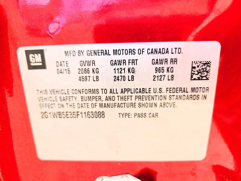 Продажа на аукционе авто 2015 Chevrolet Impala Limited, vin: 2G1WB5E35F1163088, номер лота: 57929056