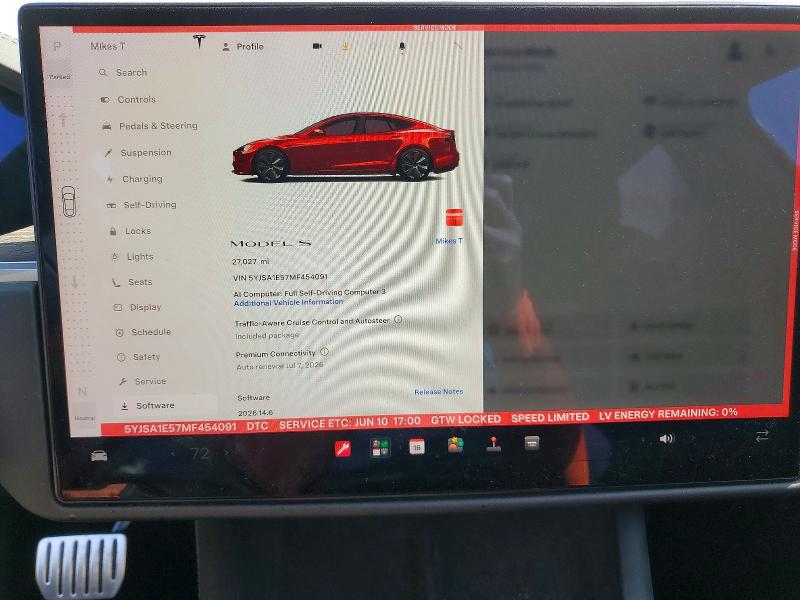 Aukcja sprzedaży 2021 Tesla Model S, vin: 5YJSA1E57MF454091, numer aukcji: 56938786