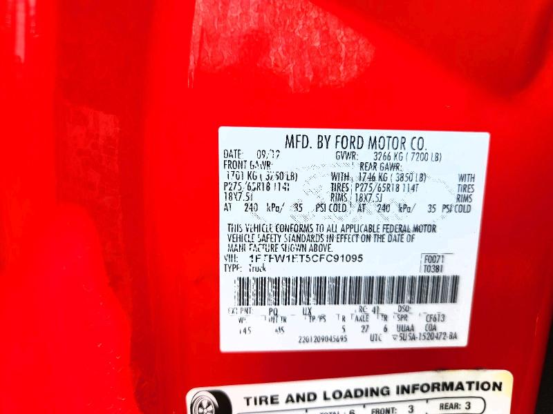 Aukcja sprzedaży 2012 Ford F150, vin: 1FTFW1ET5CFC91095, numer aukcji: 56300356