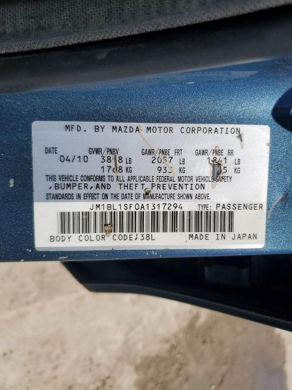 54920486 :رقم المزاد ، JM1BL1SF0A1317294 vin ، 2010 Mazda 3 مزاد بيع