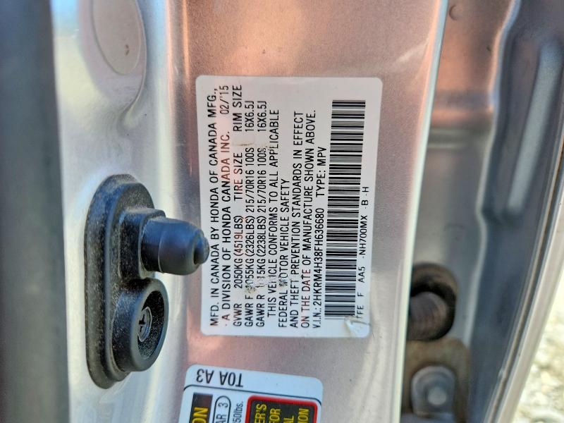 57234476 :رقم المزاد ، 2HKRM4H38FH636680 vin ، 2015 Honda Cr-v مزاد بيع