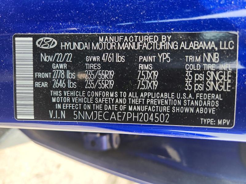 Продаж на аукціоні авто 2023 Hyundai Tucson, vin: 5NMJECAE7PH204502, номер лоту: 57054216