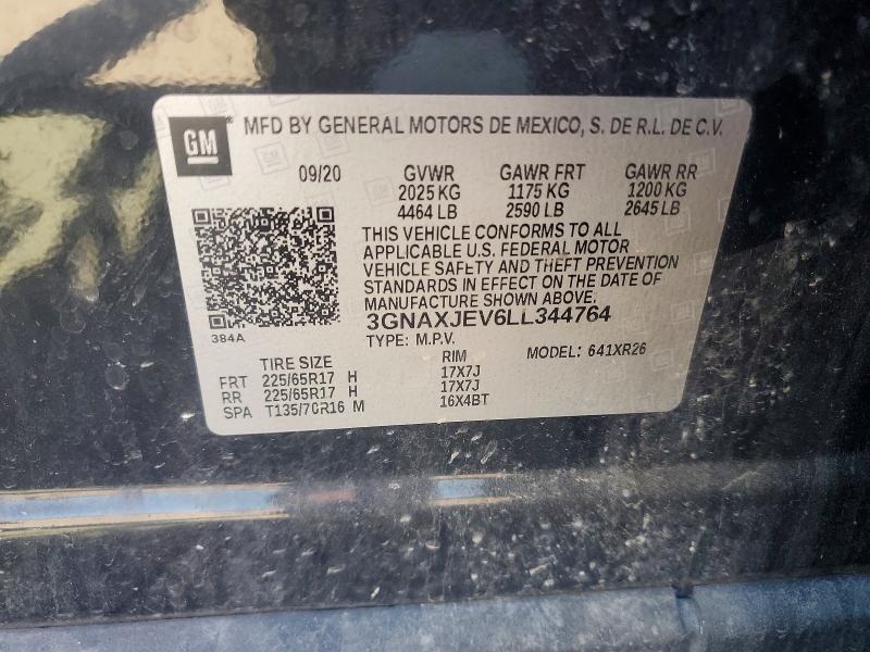 Продажа на аукционе авто 2020 Chevrolet Equinox, vin: 3GNAXJEV6LL344764, номер лота: 55577606