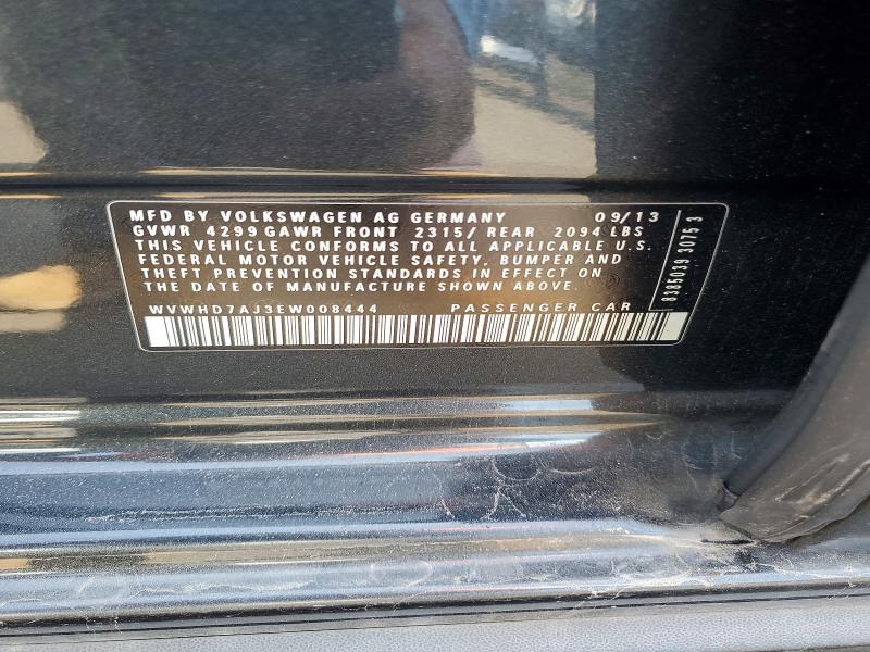 2014 Volkswagen Gti მანქანა იყიდება აუქციონზე, vin: WVWHD7AJ3EW008444, აუქციონის ნომერი: 55104406
