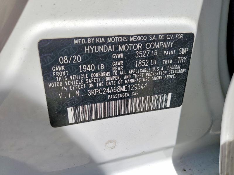 Продажа на аукционе авто 2021 Hyundai Accent, vin: 3KPC24A68ME129344, номер лота: 55965816