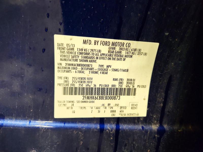 57588726 :رقم المزاد ، 2FMHK6C88EBD00873 vin ، 2014 Ford Flex مزاد بيع