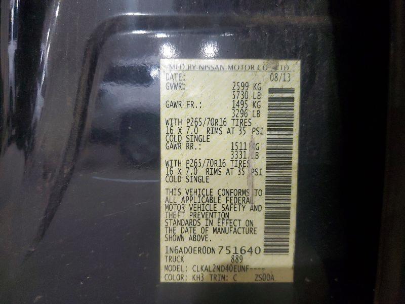 Aukcja sprzedaży 2013 Nissan Frontier, vin: 1N6AD0ER0DN751640, numer aukcji: 55725976