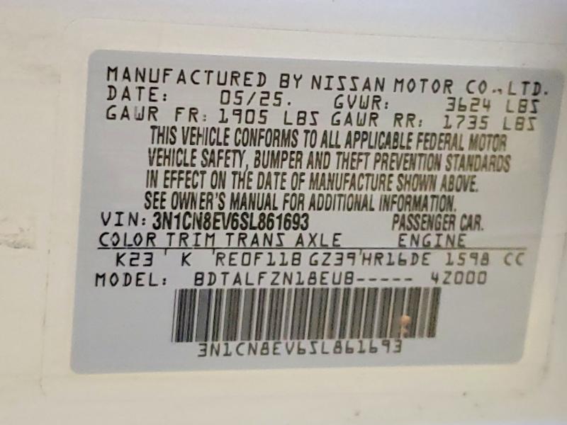 Продажа на аукционе авто 2025 Nissan Versa, vin: 3N1CN8EV6SL861693, номер лота: 57434416