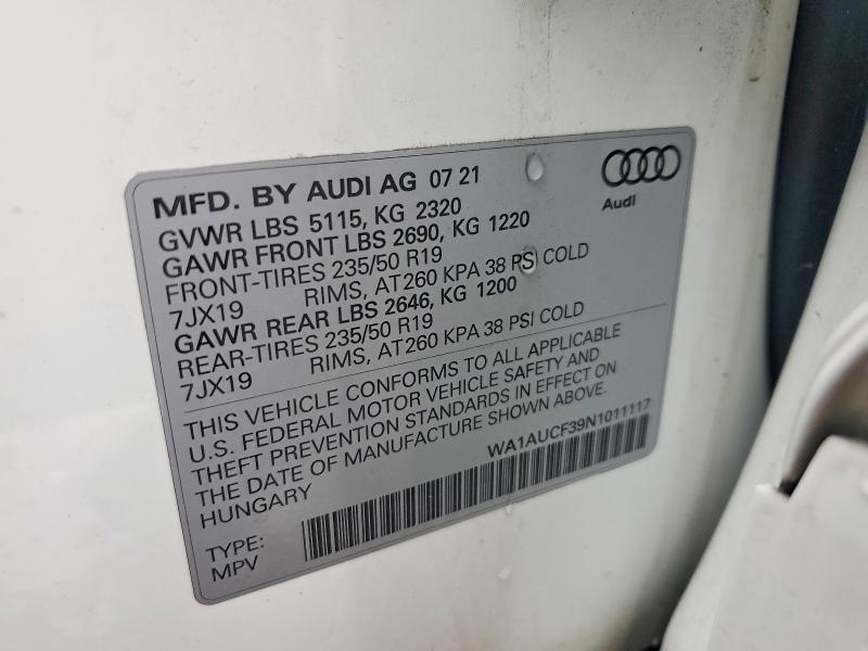 Продажа на аукционе авто 2022 Audi Q3, vin: WA1AUCF39N1011117, номер лота: 57676286