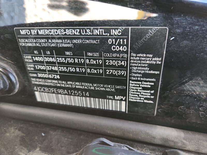 Aukcja sprzedaży 2011 Mercedes-benz R, vin: 4JGCB2FE9BA125514, numer aukcji: 57135806