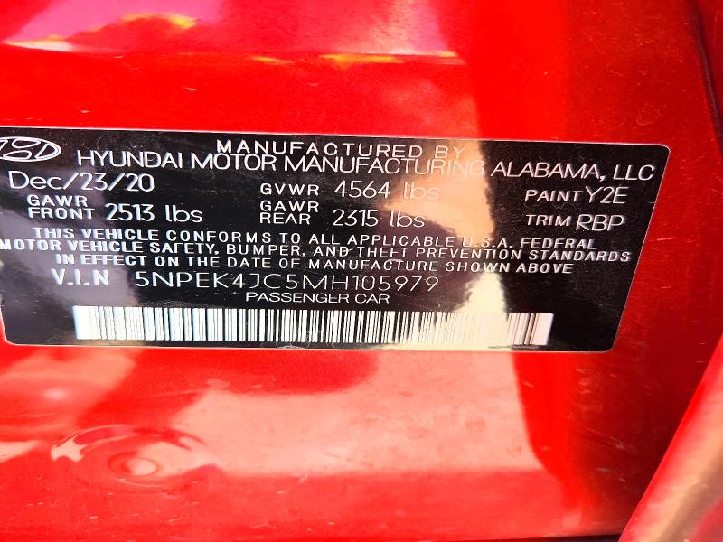 Aukcja sprzedaży 2021 Hyundai Sonata, vin: 5NPEK4JC5MH105979, numer aukcji: 55367676