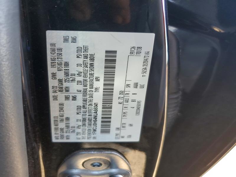 2022 Ford Escape მანქანა იყიდება აუქციონზე, vin: 1FMCU0H64NUA66041, აუქციონის ნომერი: 59061336