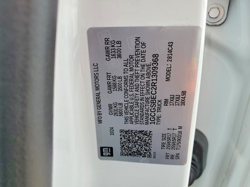 2024 Chevrolet Colorado მანქანა იყიდება აუქციონზე, vin: 1GCGSBEC2R1309368, აუქციონის ნომერი: 61528896