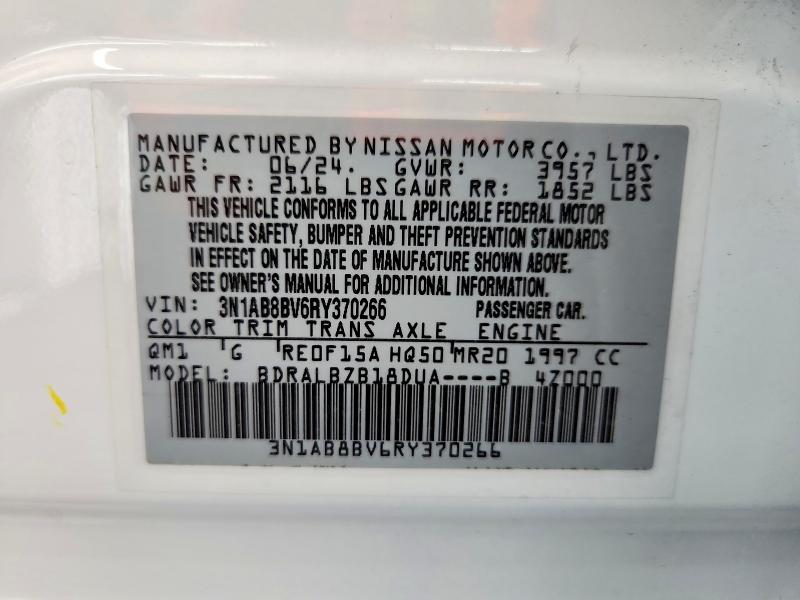 Aukcja sprzedaży 2024 Nissan Sentra, vin: 3N1AB8BV6RY370266, numer aukcji: 57683016