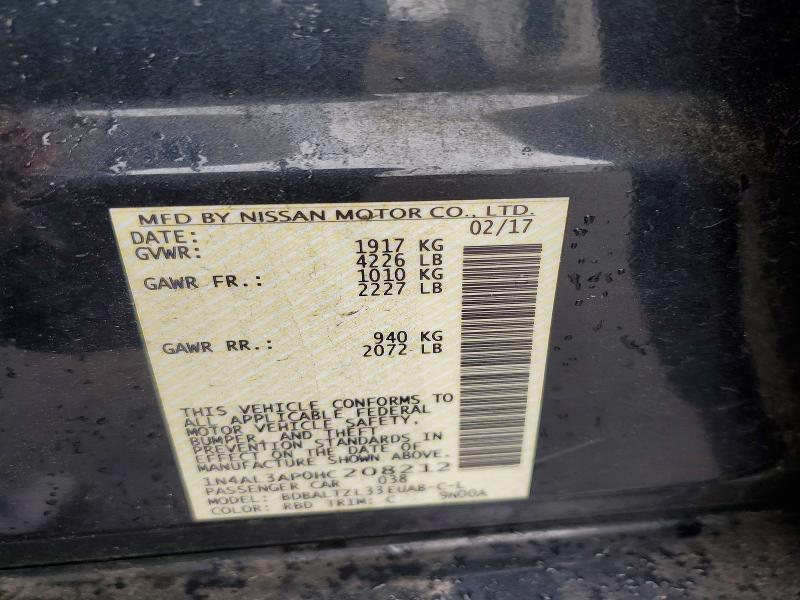 Продажа на аукционе авто 2017 Nissan Altima, vin: 1N4AL3AP0HC208212, номер лота: 56447136