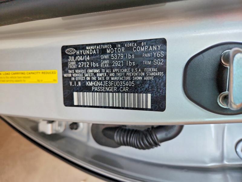 Aukcja sprzedaży 2015 Hyundai Genesis, vin: KMHGN4JE3FU035405, numer aukcji: 57970226