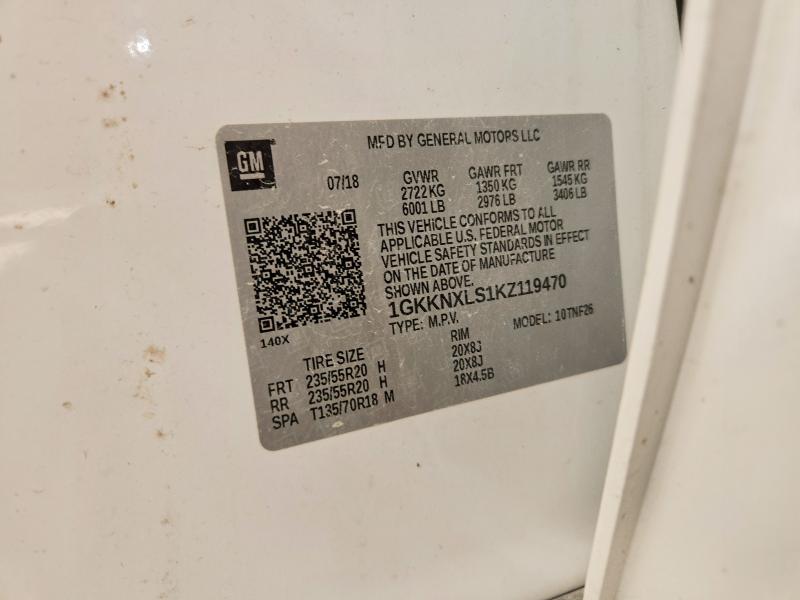 2019 Gmc Acadia მანქანა იყიდება აუქციონზე, vin: 1GKKNXLS1KZ119470, აუქციონის ნომერი: 56958506