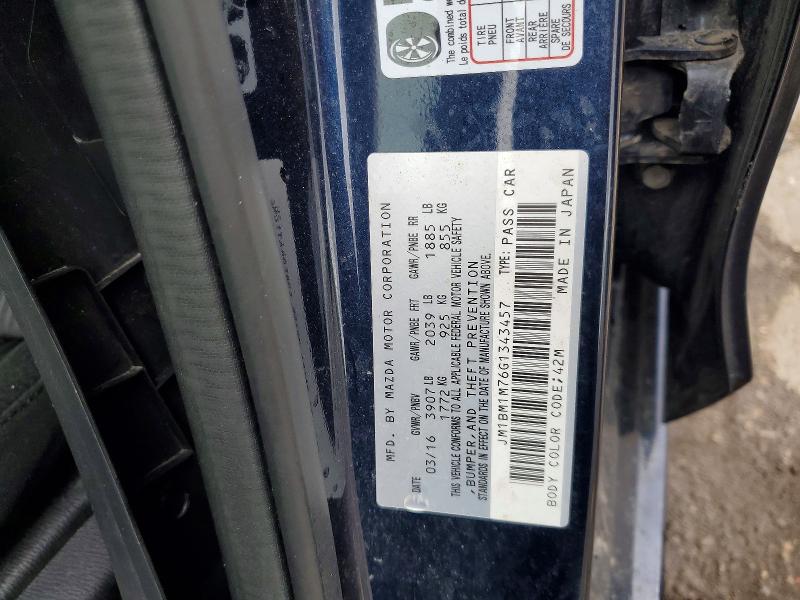 Aukcja sprzedaży 2016 Mazda 3, vin: JM1BM1M76G1343457, numer aukcji: 57512646