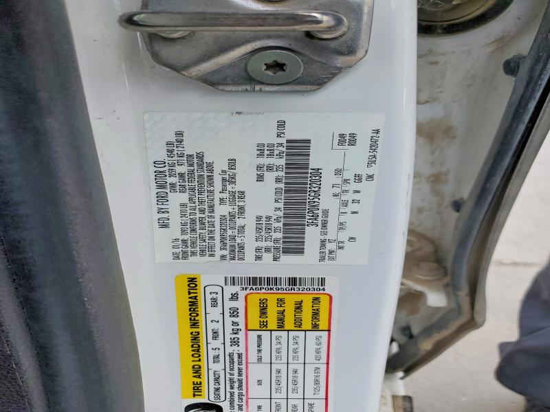 Продажа на аукционе авто 2016 Ford Fusion, vin: 3FA6P0K95GR320304, номер лота: 59125306
