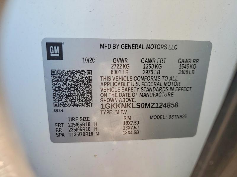 Продажа на аукционе авто 2021 Gmc Acadia, vin: 1GKKNKLS0MZ124858, номер лота: 58470576