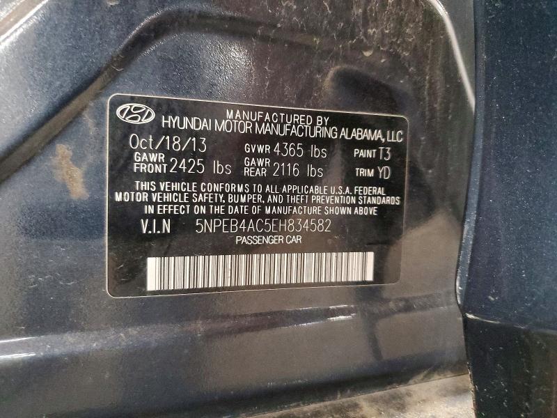 Продаж на аукціоні авто 2014 Hyundai Sonata, vin: 5NPEB4AC5EH834582, номер лоту: 56333136