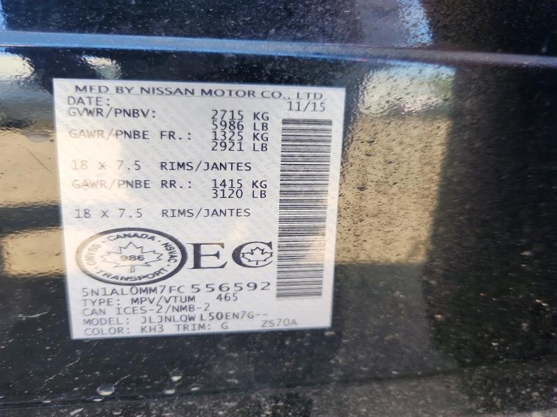 Продажа на аукционе авто 2015 Infiniti Qx60, vin: 5N1AL0MM7FC556592, номер лота: 55561896