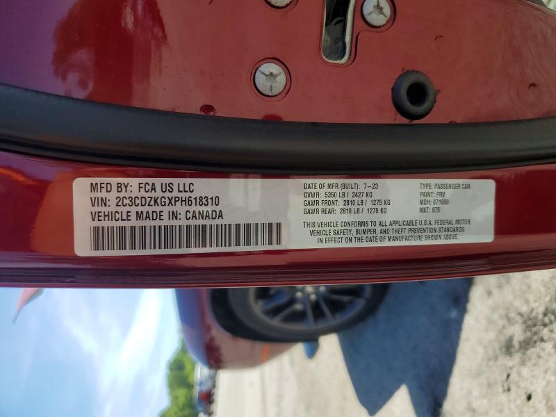 Продаж на аукціоні авто 2023 Dodge Challenger, vin: 2C3CDZKGXPH618310, номер лоту: 56250606