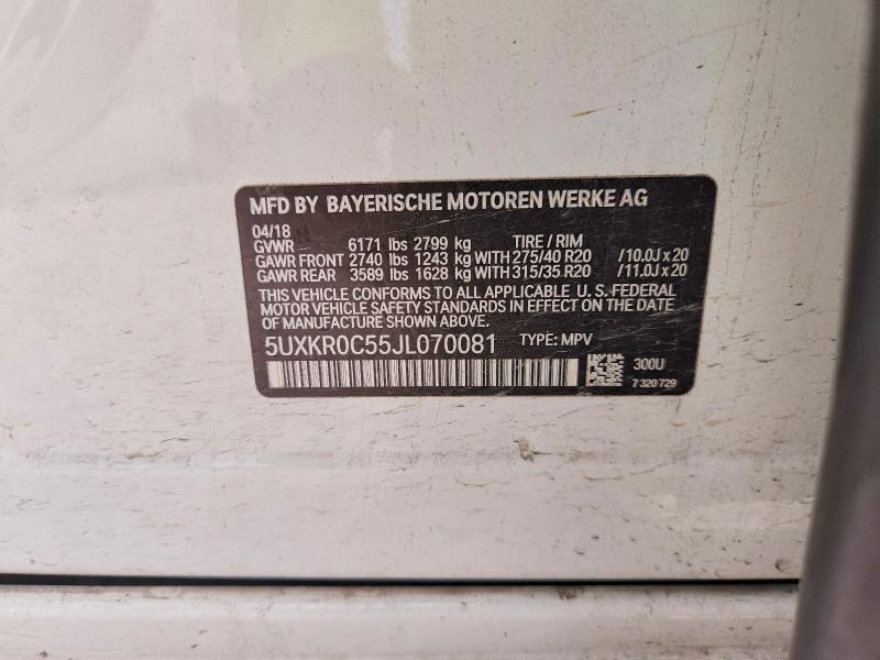 Продаж на аукціоні авто 2018 Bmw X5, vin: 5UXKR0C55JL070081, номер лоту: 58626136