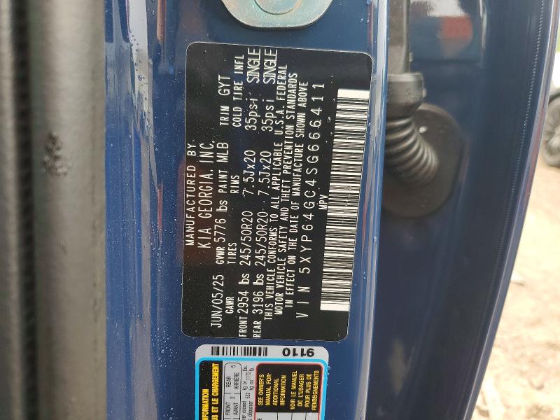 2025 Kia Telluride მანქანა იყიდება აუქციონზე, vin: 5XYP64GC4SG666411, აუქციონის ნომერი: 57239756