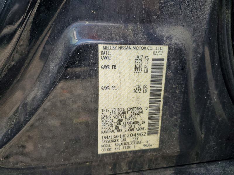 57025466 :رقم المزاد ، 1N4AL3AP1HC204962 vin ، 2017 Nissan Altima مزاد بيع