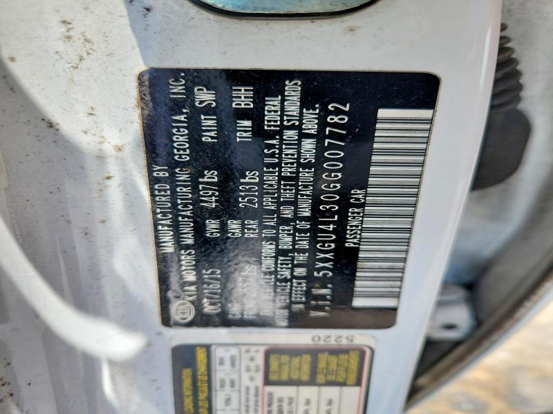 Aukcja sprzedaży 2016 Kia Optima, vin: 5XXGU4L30GG007782, numer aukcji: 56825496