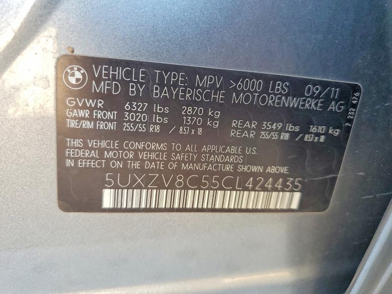 Продаж на аукціоні авто 2012 Bmw X5, vin: 5UXZV8C55CL424435, номер лоту: 58608546