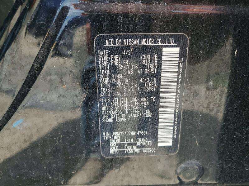 Aukcja sprzedaży 2021 Nissan Armada, vin: JN8AY2AC2M9147654, numer aukcji: 74515265