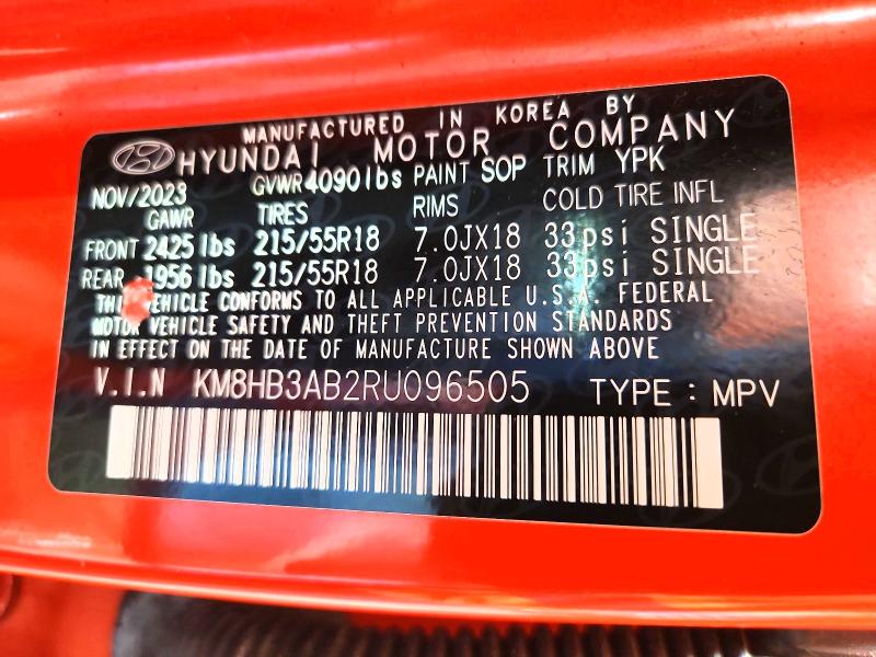 Aukcja sprzedaży 2024 Hyundai Kona, vin: KM8HB3AB2RU096505, numer aukcji: 56330336