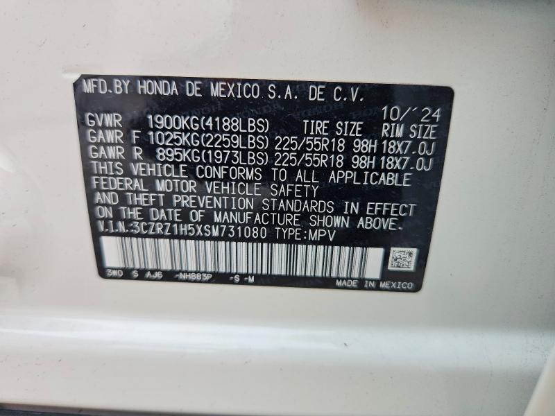 Aukcja sprzedaży 2025 Honda Hr-v, vin: 3CZRZ1H5XSM731080, numer aukcji: 56885276