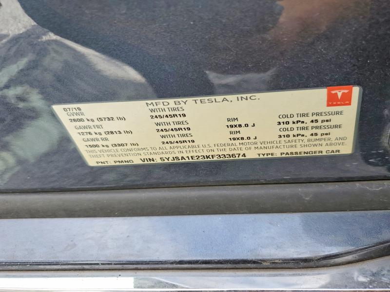 Aukcja sprzedaży 2019 Tesla Model S, vin: 5YJSA1E23KF333674, numer aukcji: 58269706