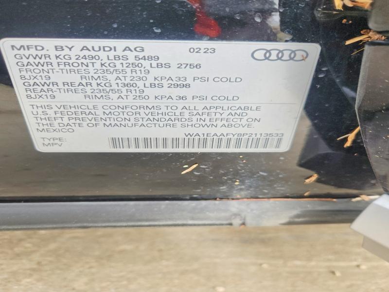 Продаж на аукціоні авто 2023 Audi Q5, vin: WA1EAAFY8P2113533, номер лоту: 58400976