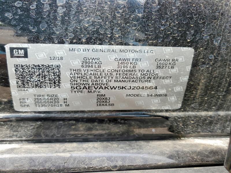 Aukcja sprzedaży 2019 Buick Enclave, vin: 5GAEVAKW5KJ204564, numer aukcji: 57204346