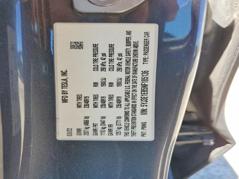 Продаж на аукціоні авто 2022 Tesla Model 3, vin: 5YJ3E1EB5NF185136, номер лоту: 55395306