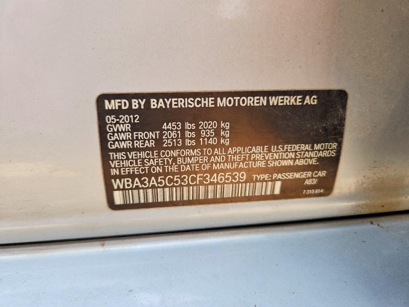 Aukcja sprzedaży 2012 Bmw 328, vin: WBA3A5C53CF346539, numer aukcji: 55001446